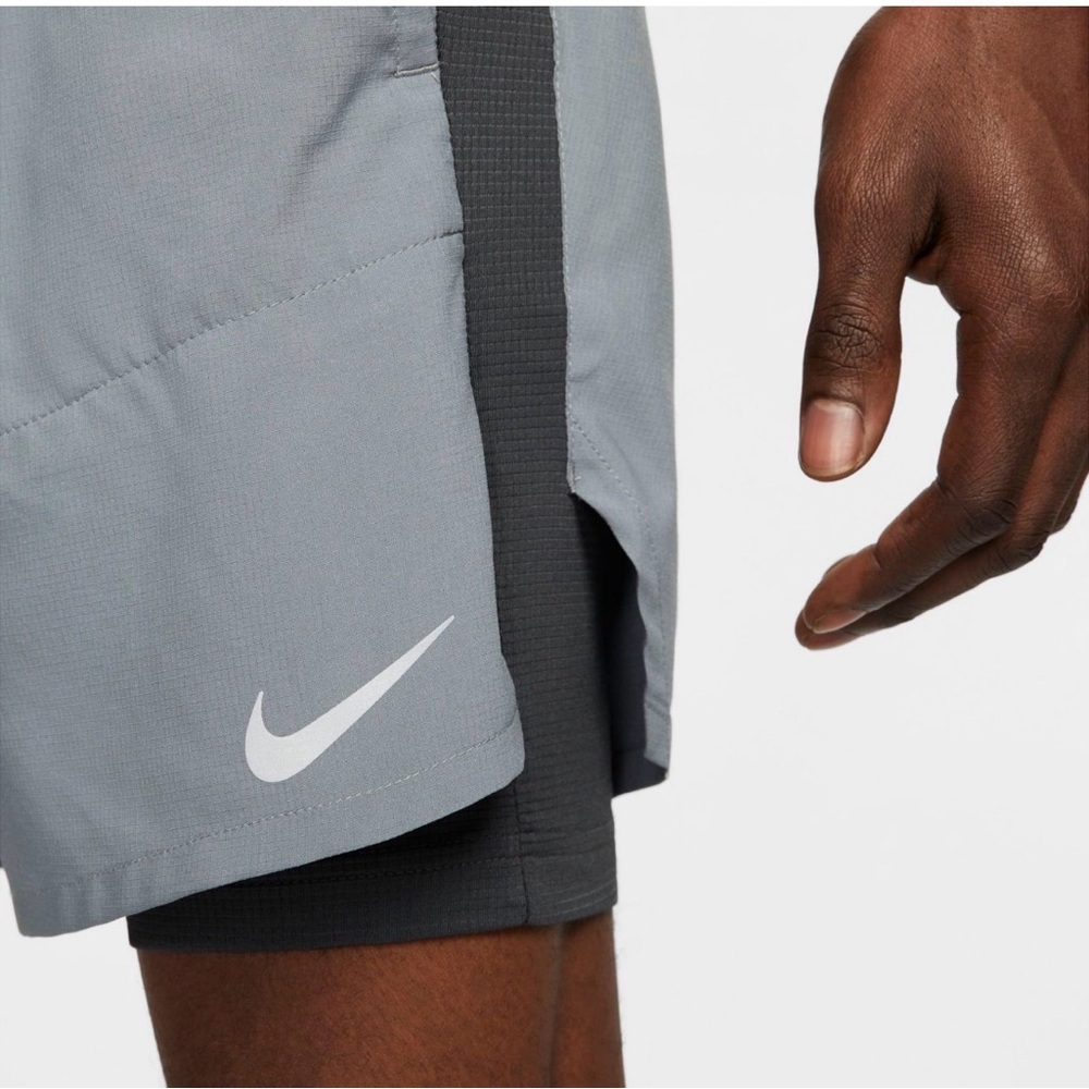 Nike Men’s Dri-FIT Flex Stride Grey & Black Shorts 5in Size S - Picture 5 of 12